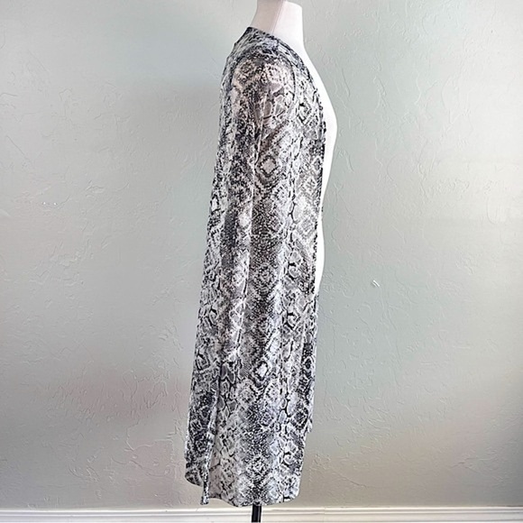 Iris Longline Mesh SnakeSkin Lightweight Cardigan - Picture 3 of 6